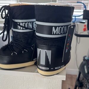 Moon Boot Black and White Winter Boots